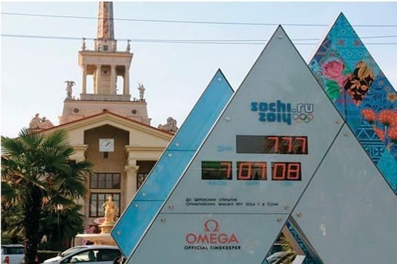 В Сочи часы, показывающие оставшиеся дни до Олимпиады, стали отсчитывать доллары