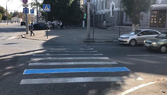 Зачем мужчина закрашивал "зебру" синей краской в Саратове
