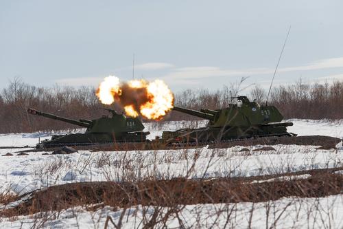 Артиллеристы общевойсковой армии ЗВО уничтожили штаб и технику условного противника