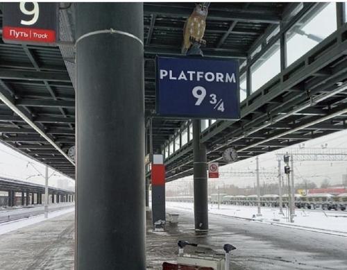 На Ладожском вокзале Петербурга появилась волшебная платформа 9 ¾  из книг о Гарри Поттере