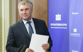 Володин заявил об эффективности смешанной системы выборов в Госдуму